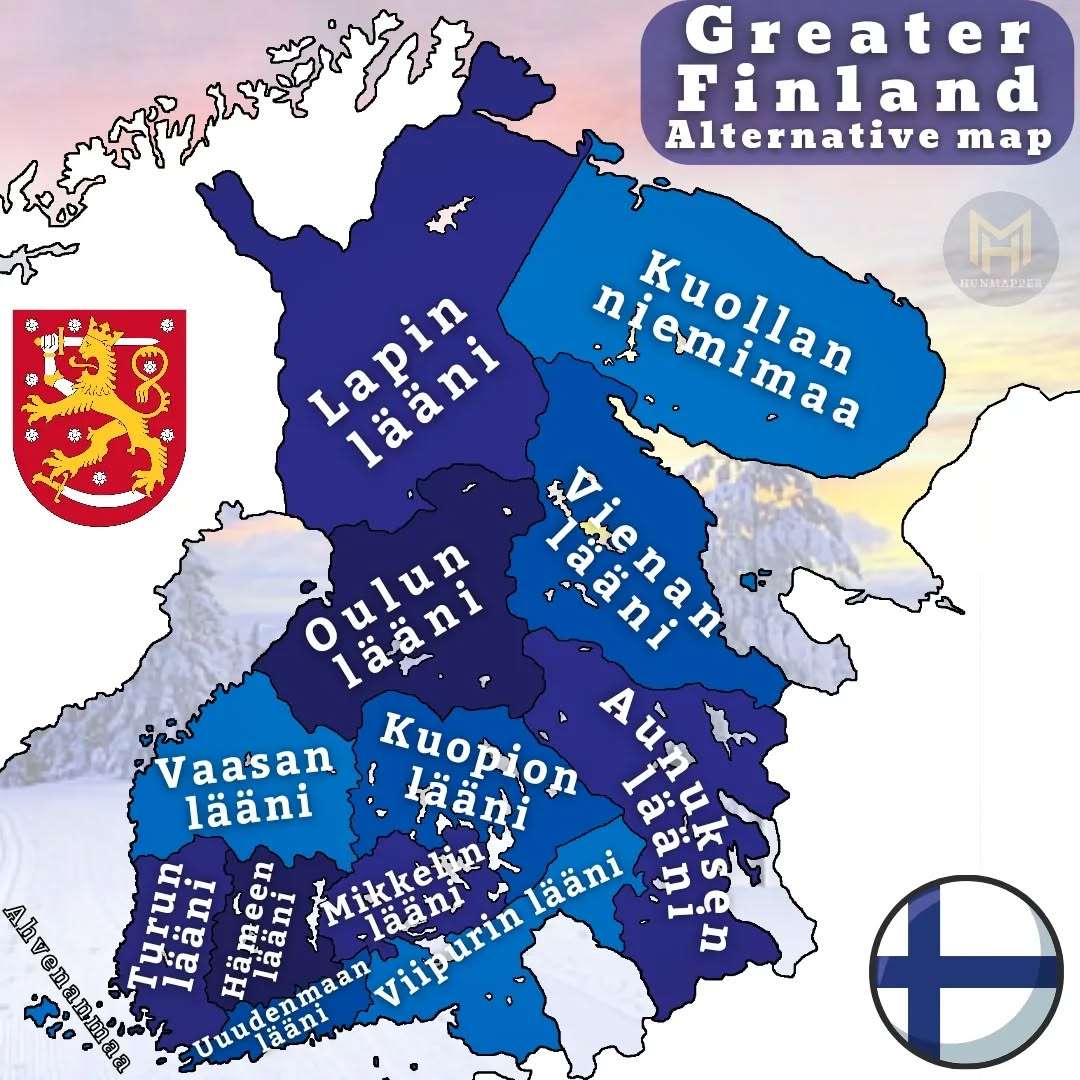 Alternative map of Greater Finland