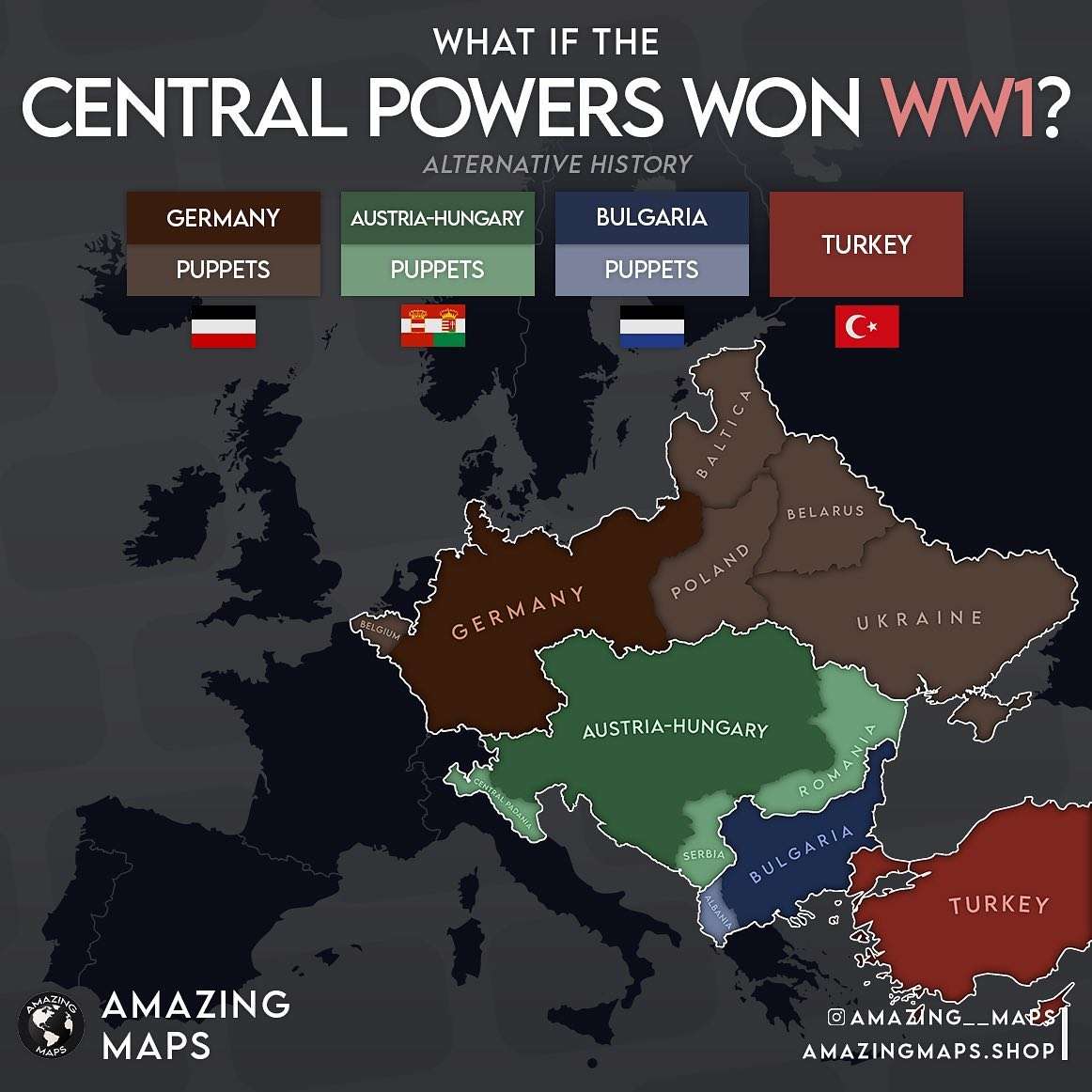 Europe if the central powers won World War 1