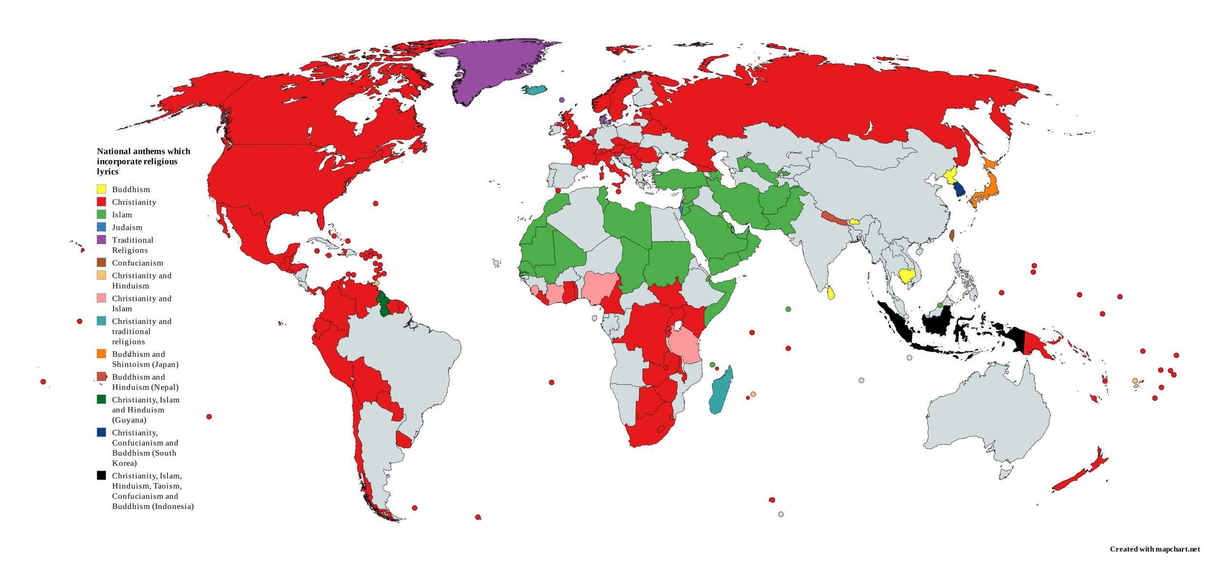 National anthems which incorporate religious lyrics