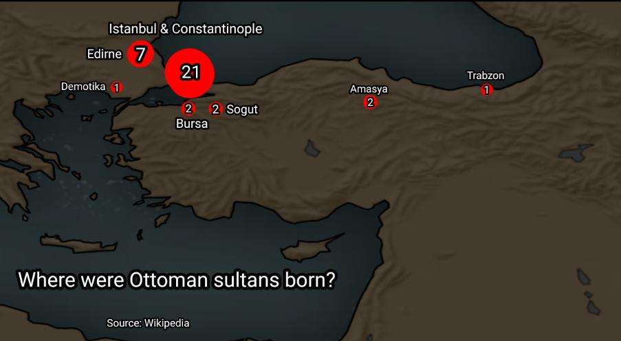 Birthplaces of Ottoman Sultans