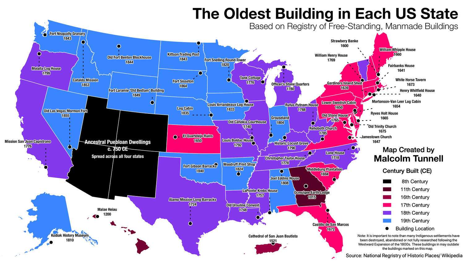 The Oldest Building in Each US State