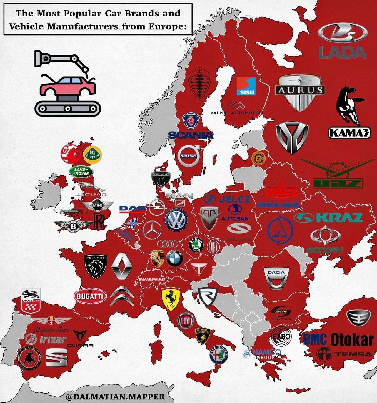Most popular car brands in Europe