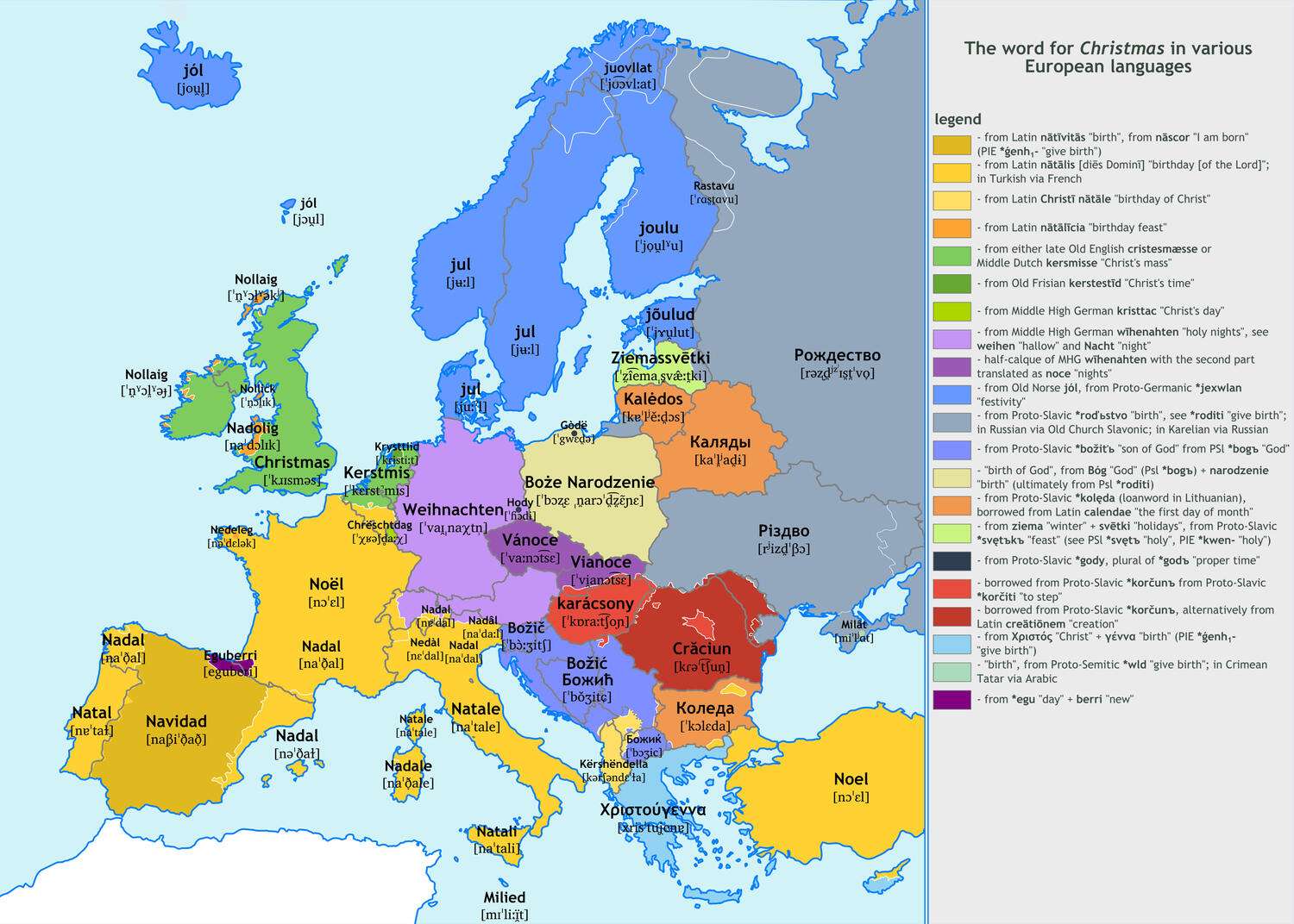"Christmas" in European languages