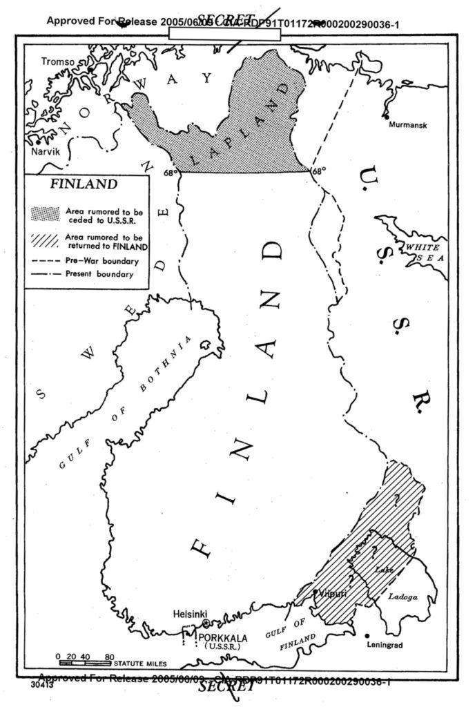 Rumors of a possible territorial exchange between Finland and the Soviet Union, 1953