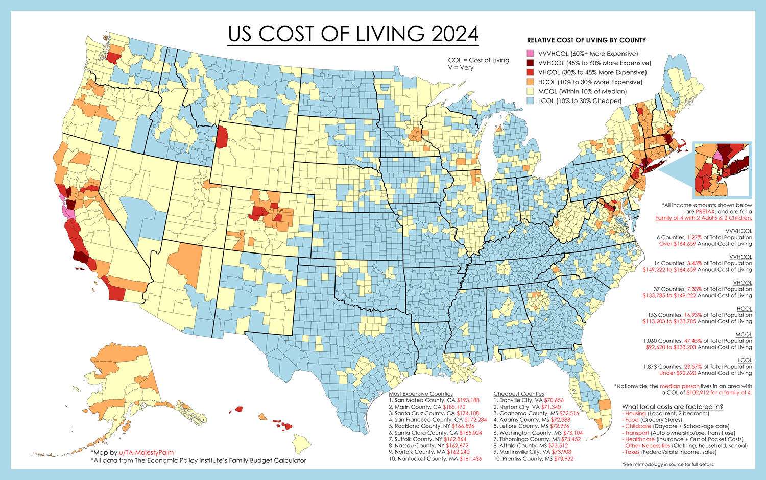 US Cost of Living Tiers (2024)