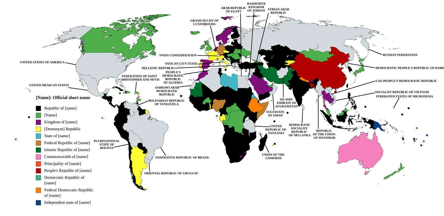 Official formal names of countries