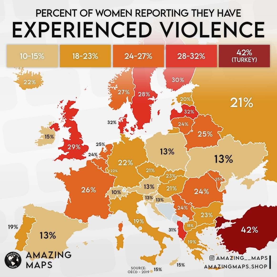 Percentage of women who report experiencing violence from an intimate partner
