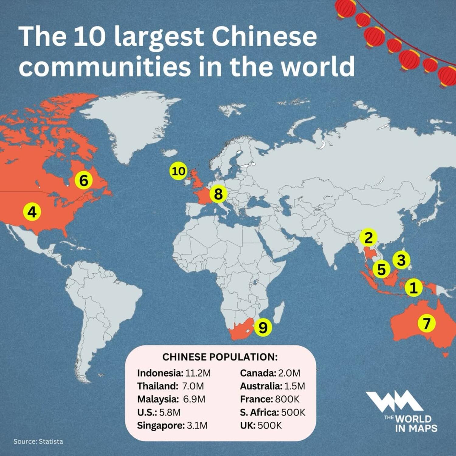 The 10 largest Chinese communities in the world