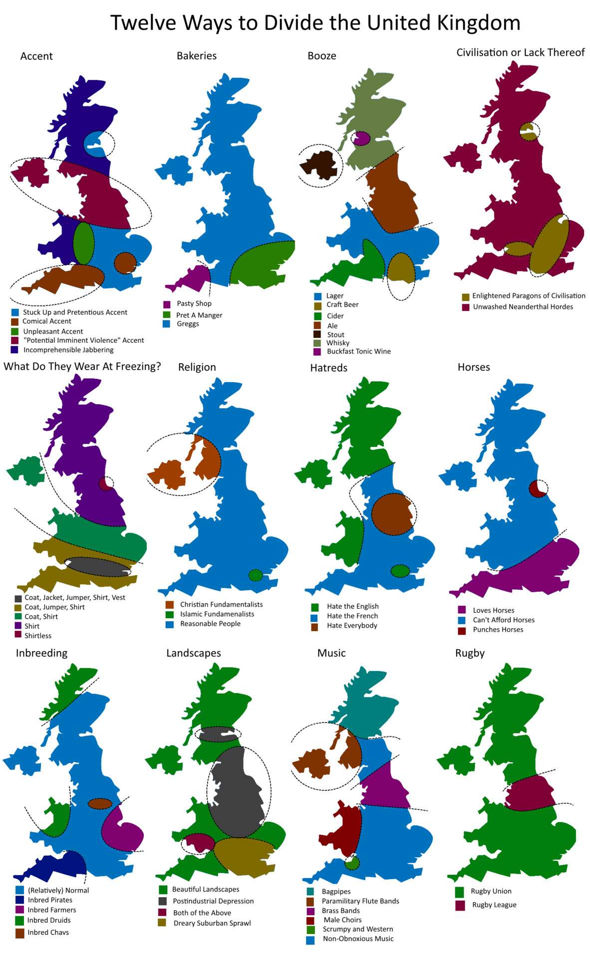 12 ways to divide the United Kingdom