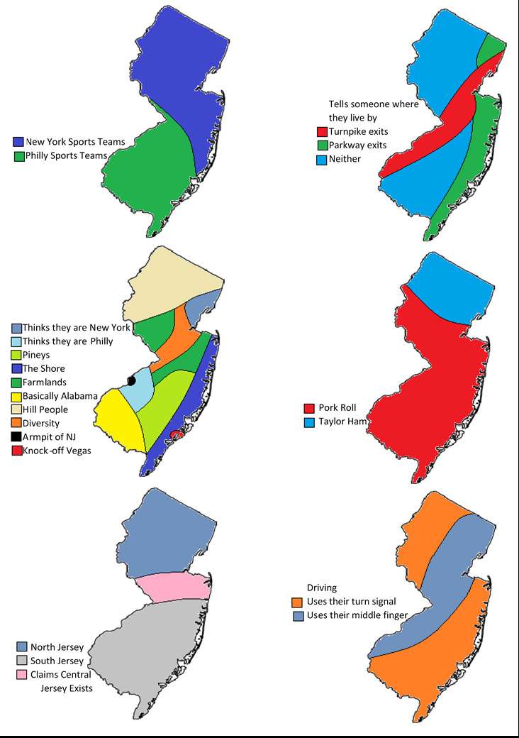 6 ways to divide New Jersey