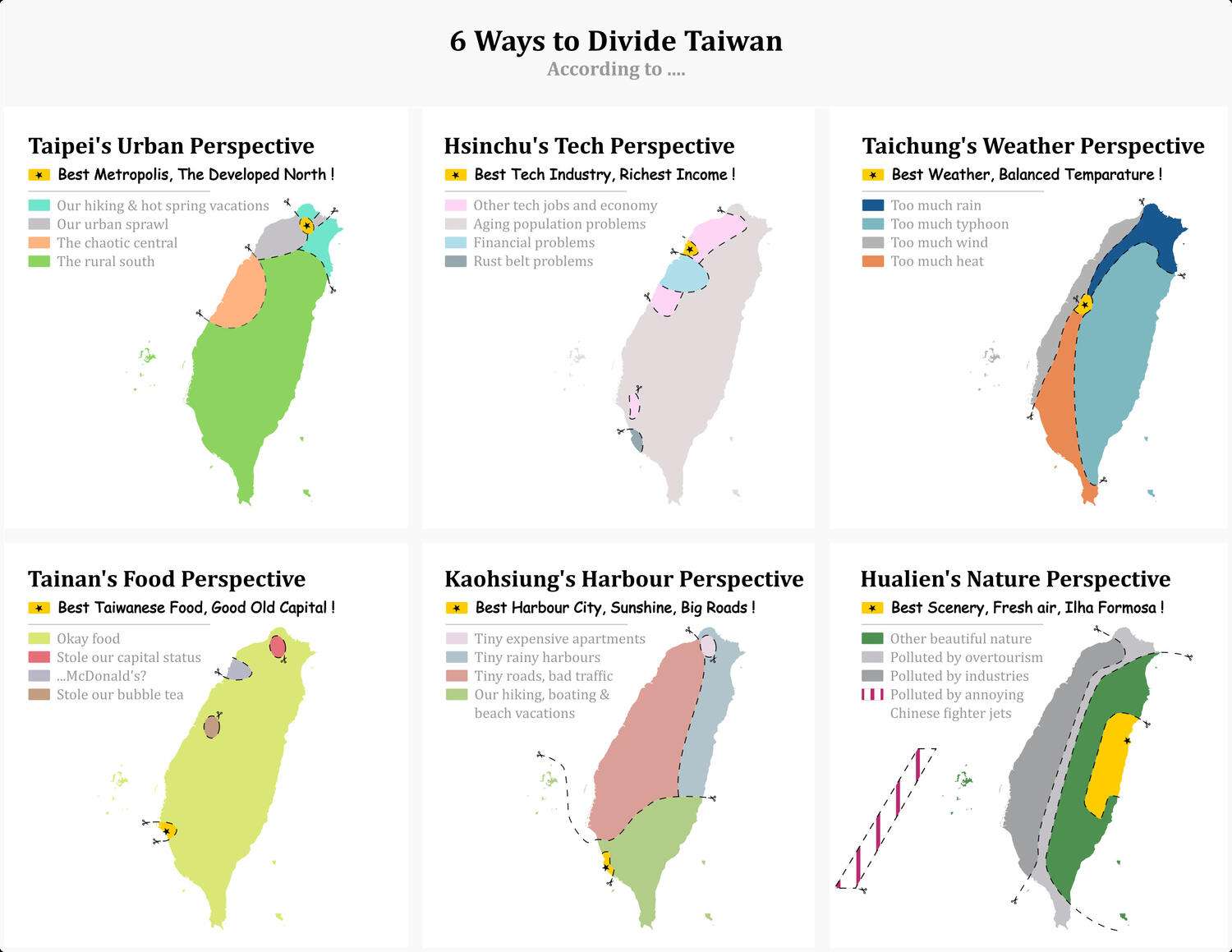 6 Ways to Divide Taiwan