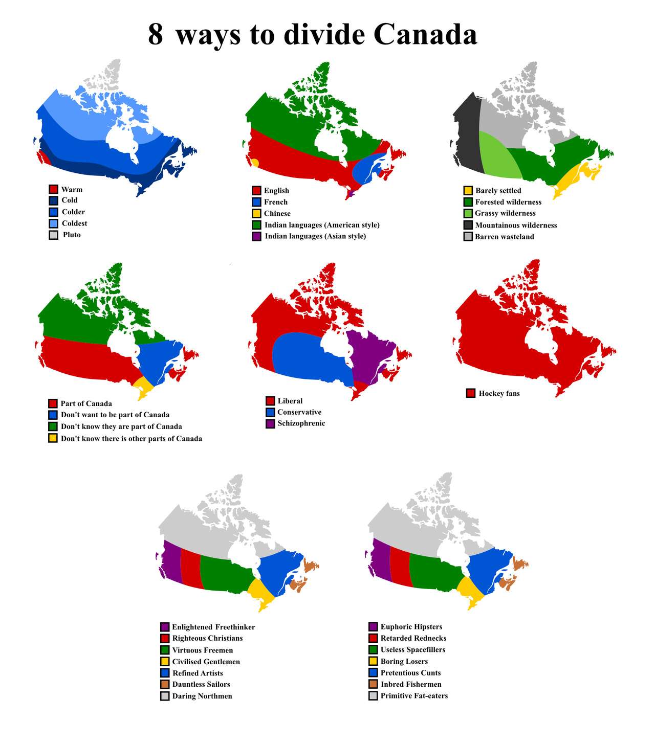8 ways to divide Canada