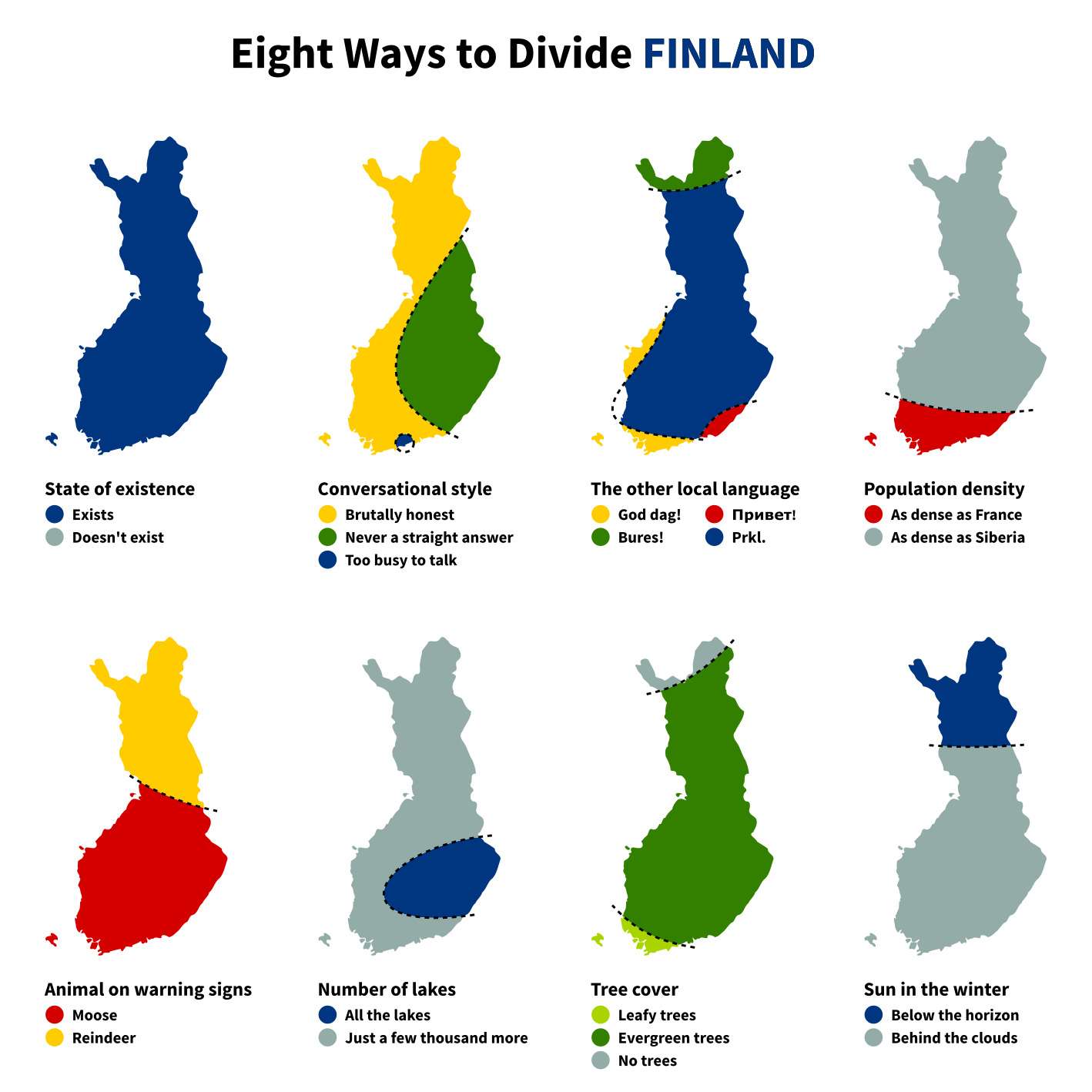 8 ways to divide Finland