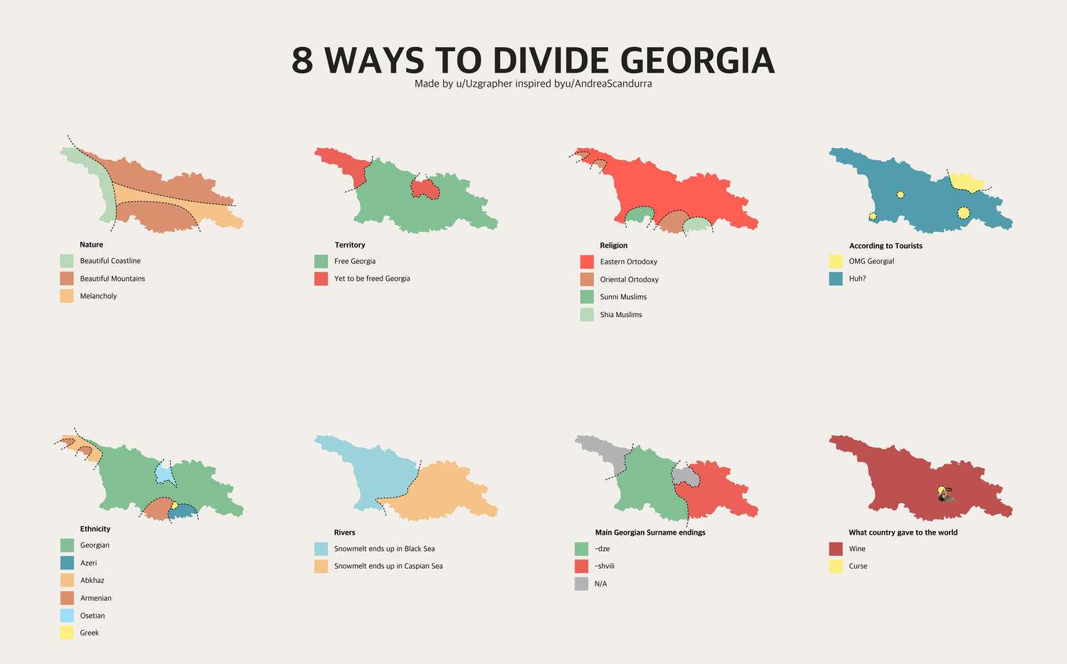 8 ways to divide Georgia (country)