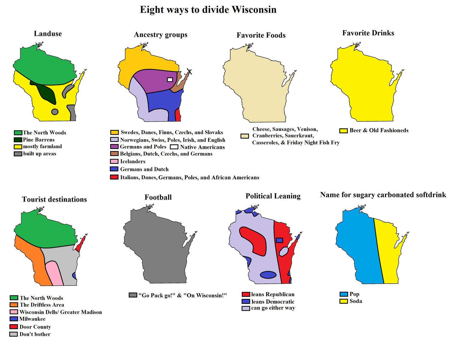 8 ways to divide Wisconsin