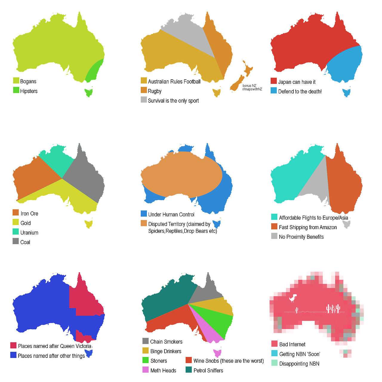 9 ways to divide Australia