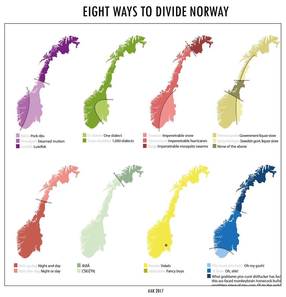 Eight ways to divide Norway