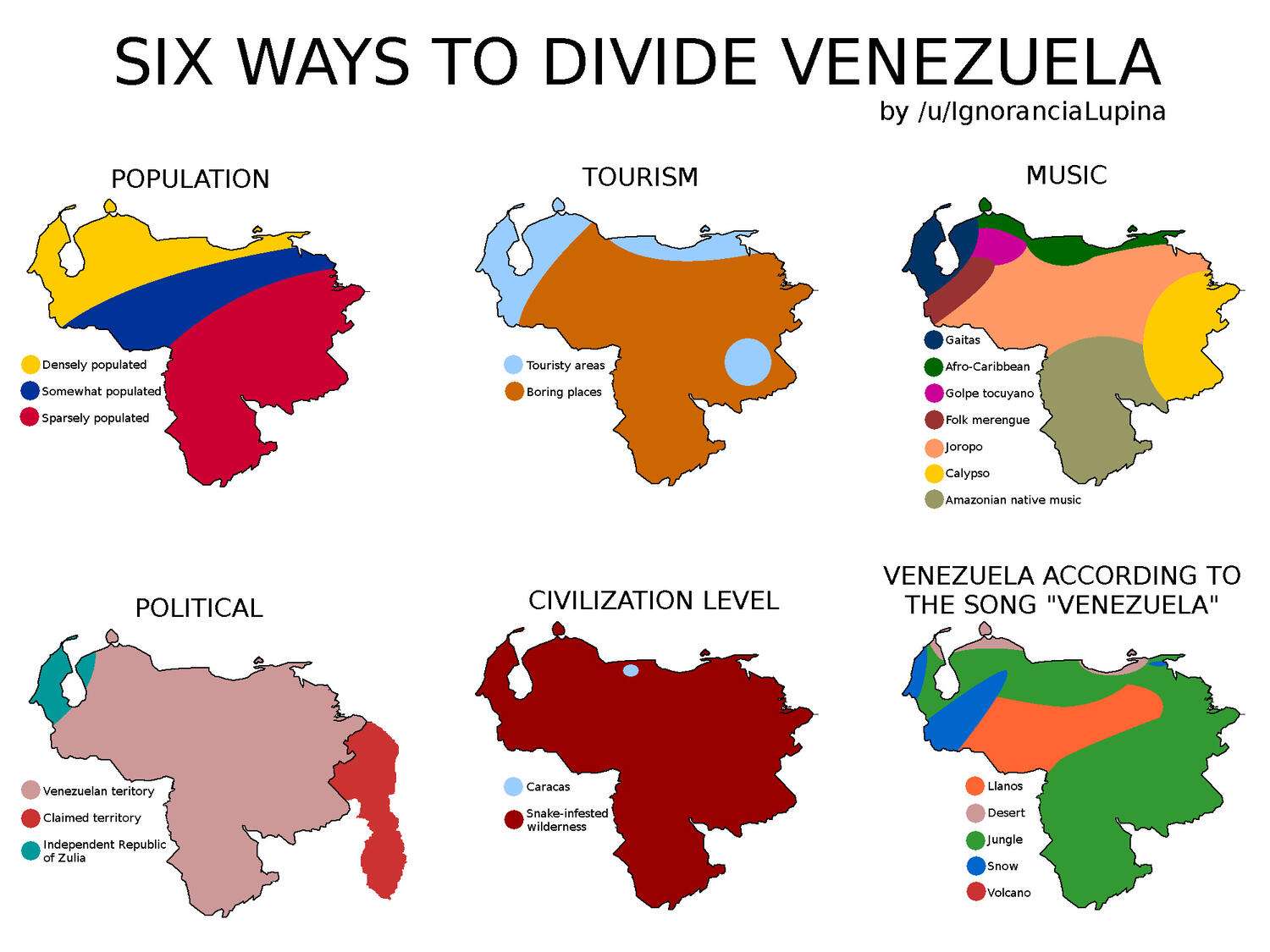 Six ways to divide Venezuela