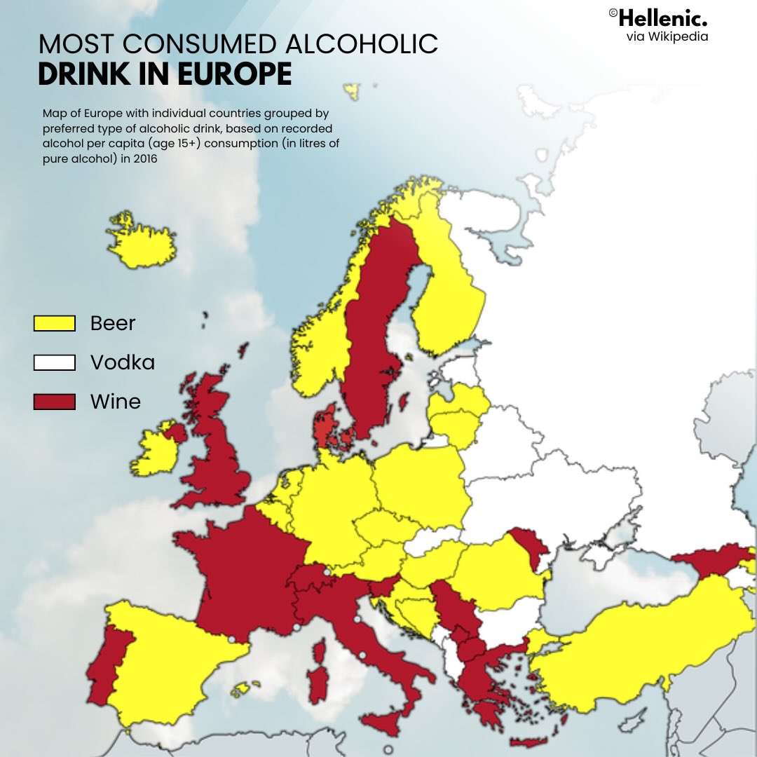 Most Consumed Alcoholic Drink in Europe