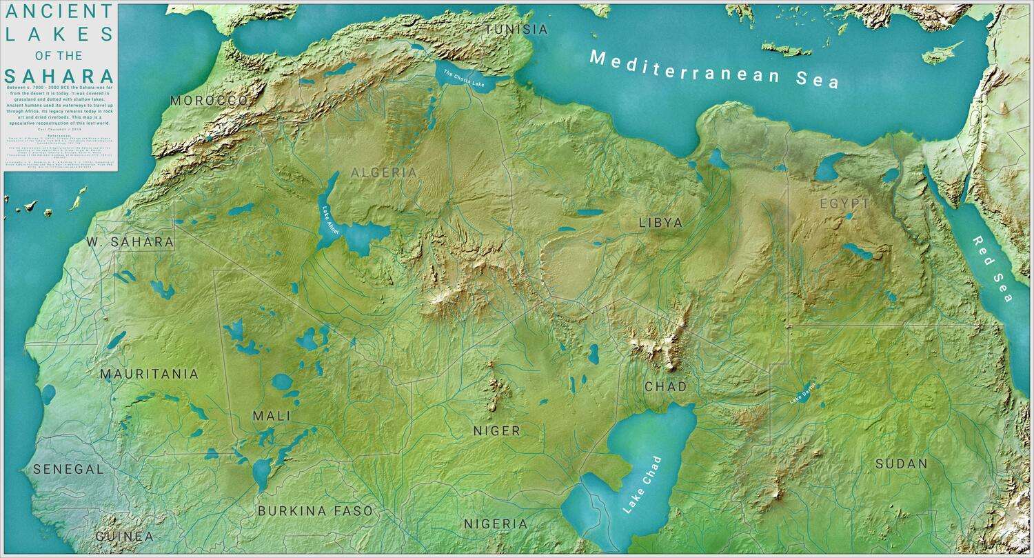 Ancient lakes of the Sahara during the African humid period