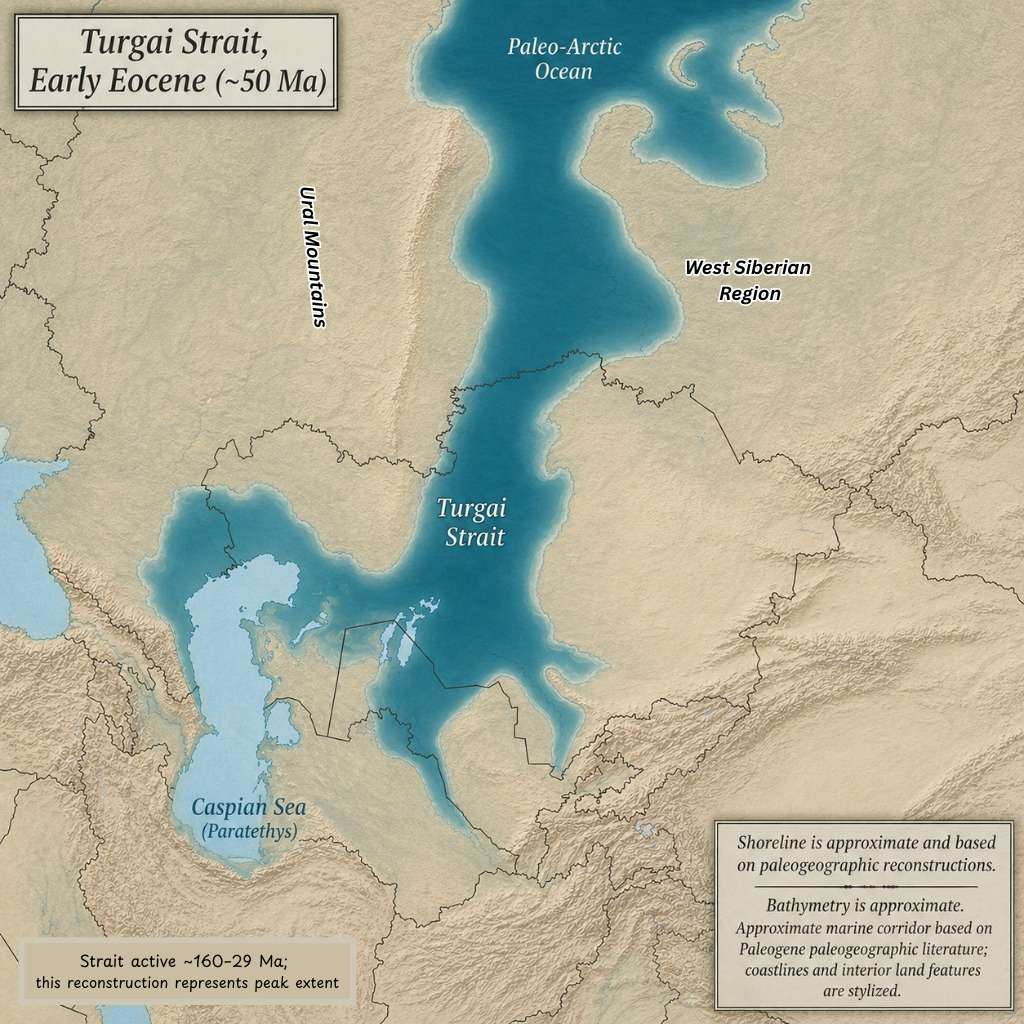 Turgai Strait, Early Eocene (~50 Ma)