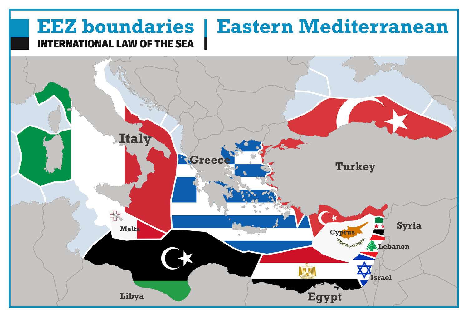 EEZ boundaries at Eastern Mediterranean