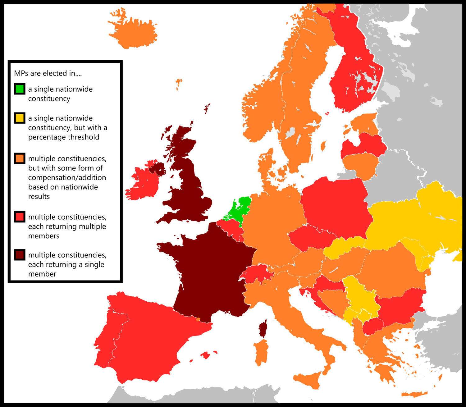 Electoral systems for national parliaments in Europe