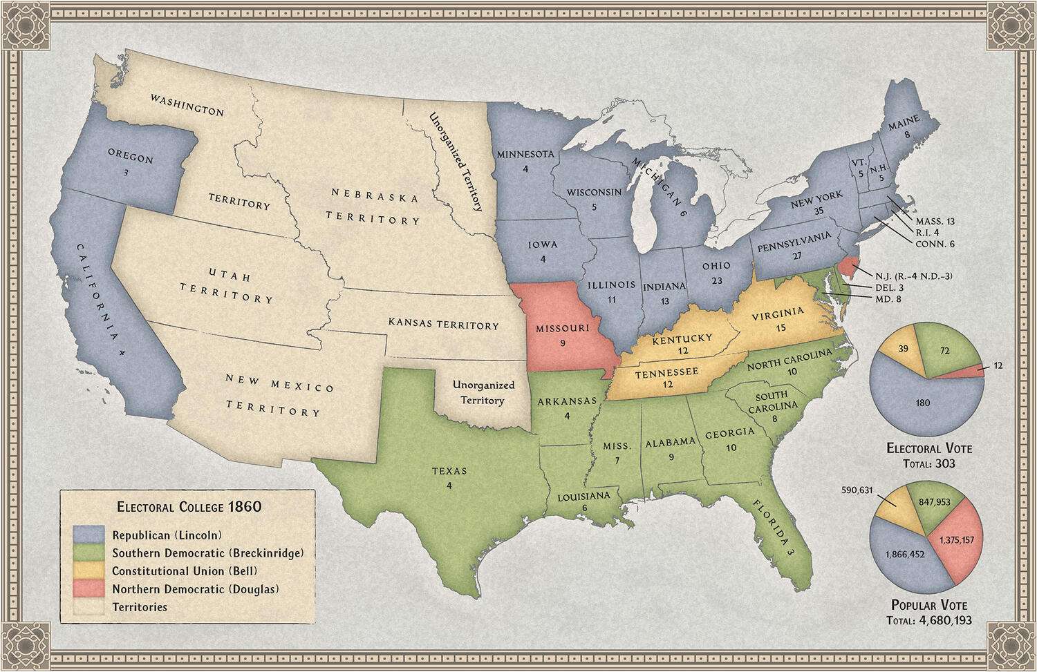 US presidential election, 1860