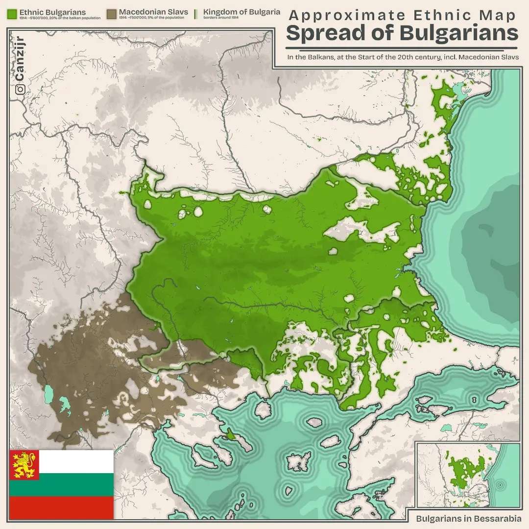 Ethnic Distribution of Bulgarians c.1900