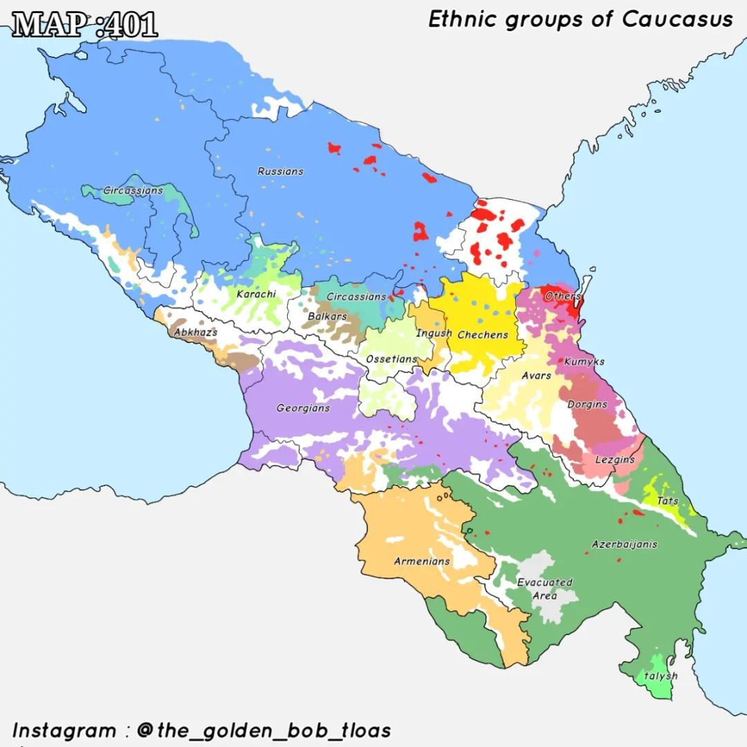 Ethnic map of the Caucasus