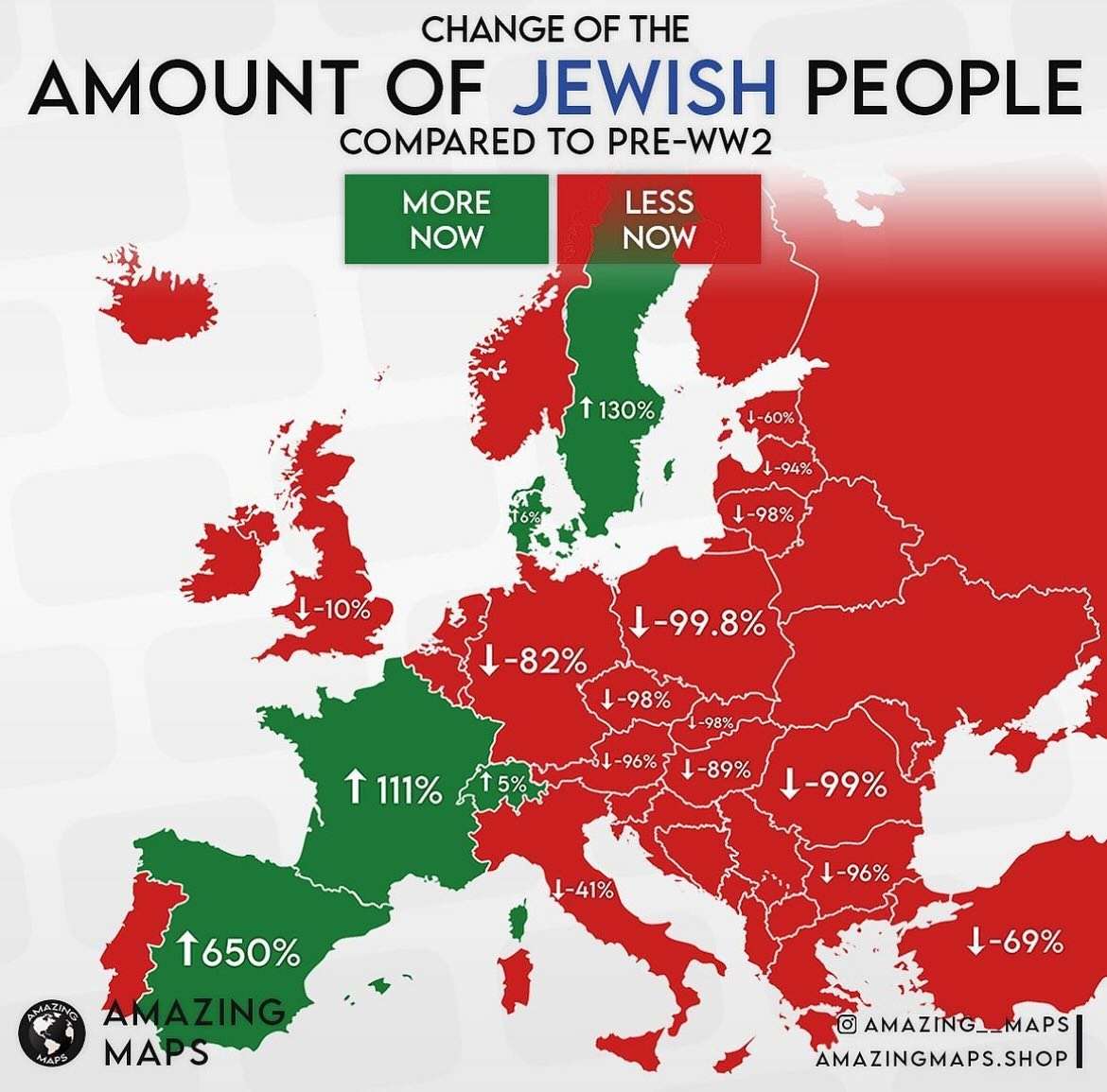 Number of Jewish people in 1938 compared to now