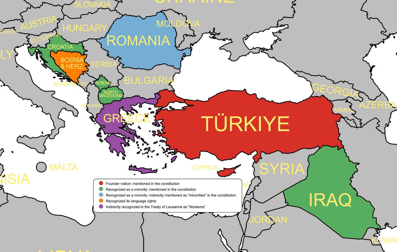 The legal status of ethnic Turks in former Ottoman territories