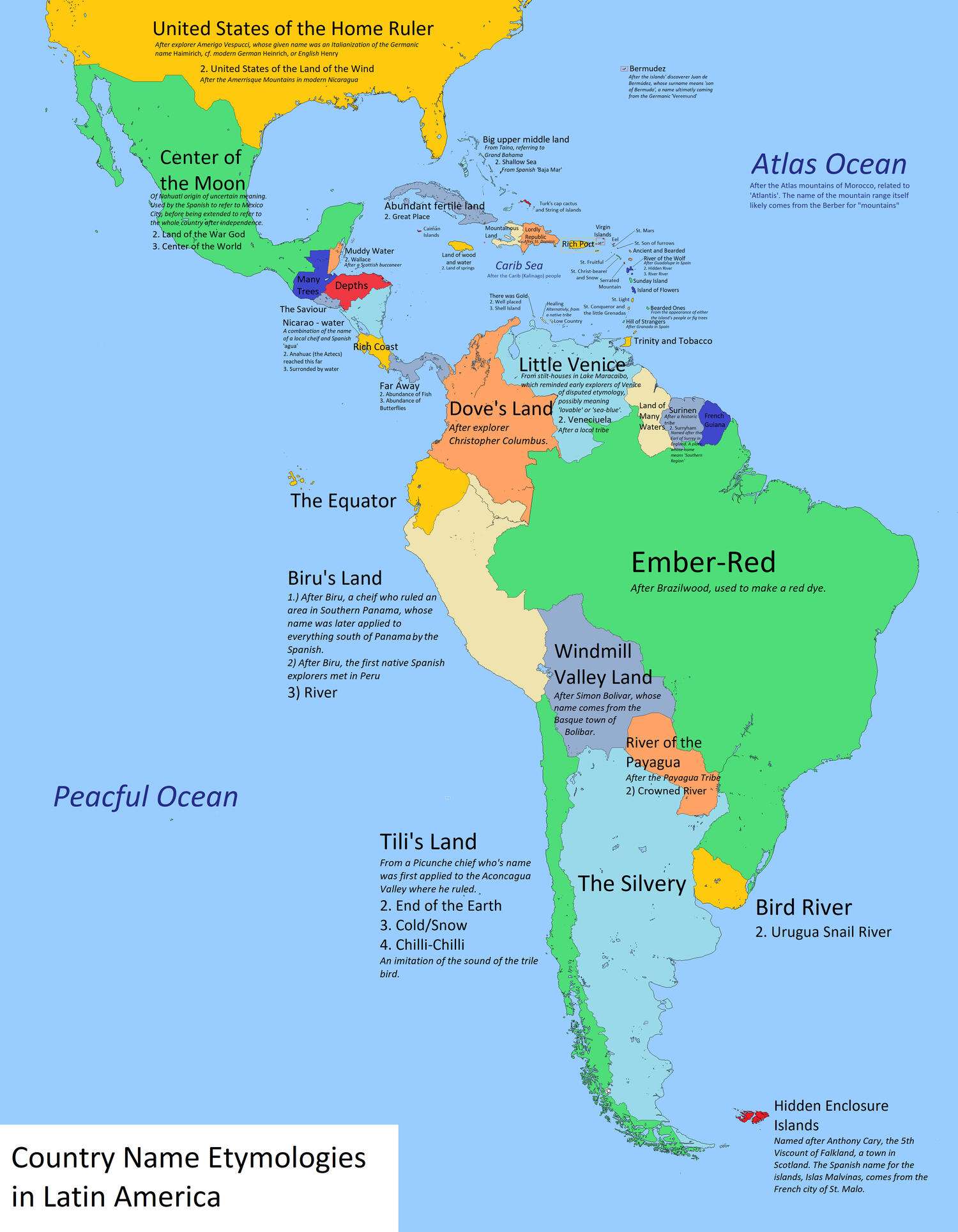 Etymologies of Latin American and Caribbean Countries and Territories