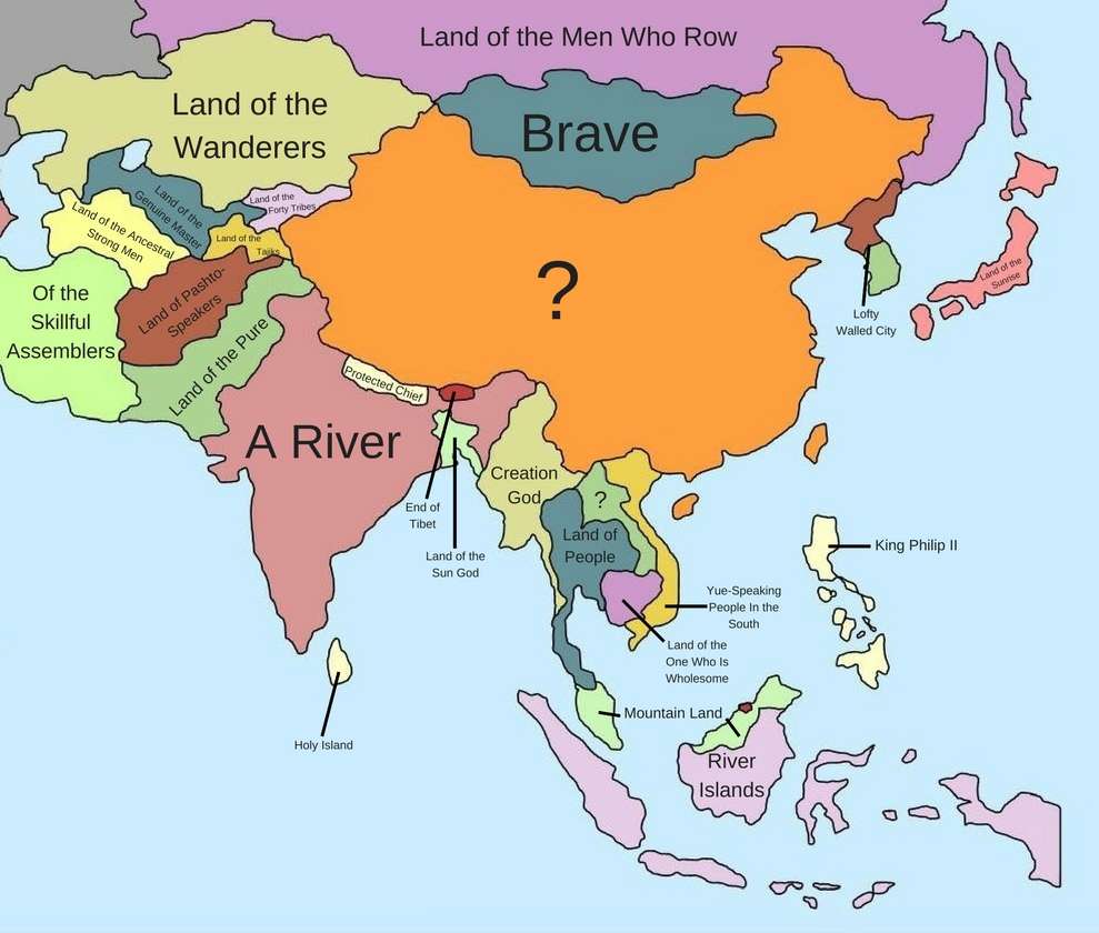 Etymology of Country Names in Asia