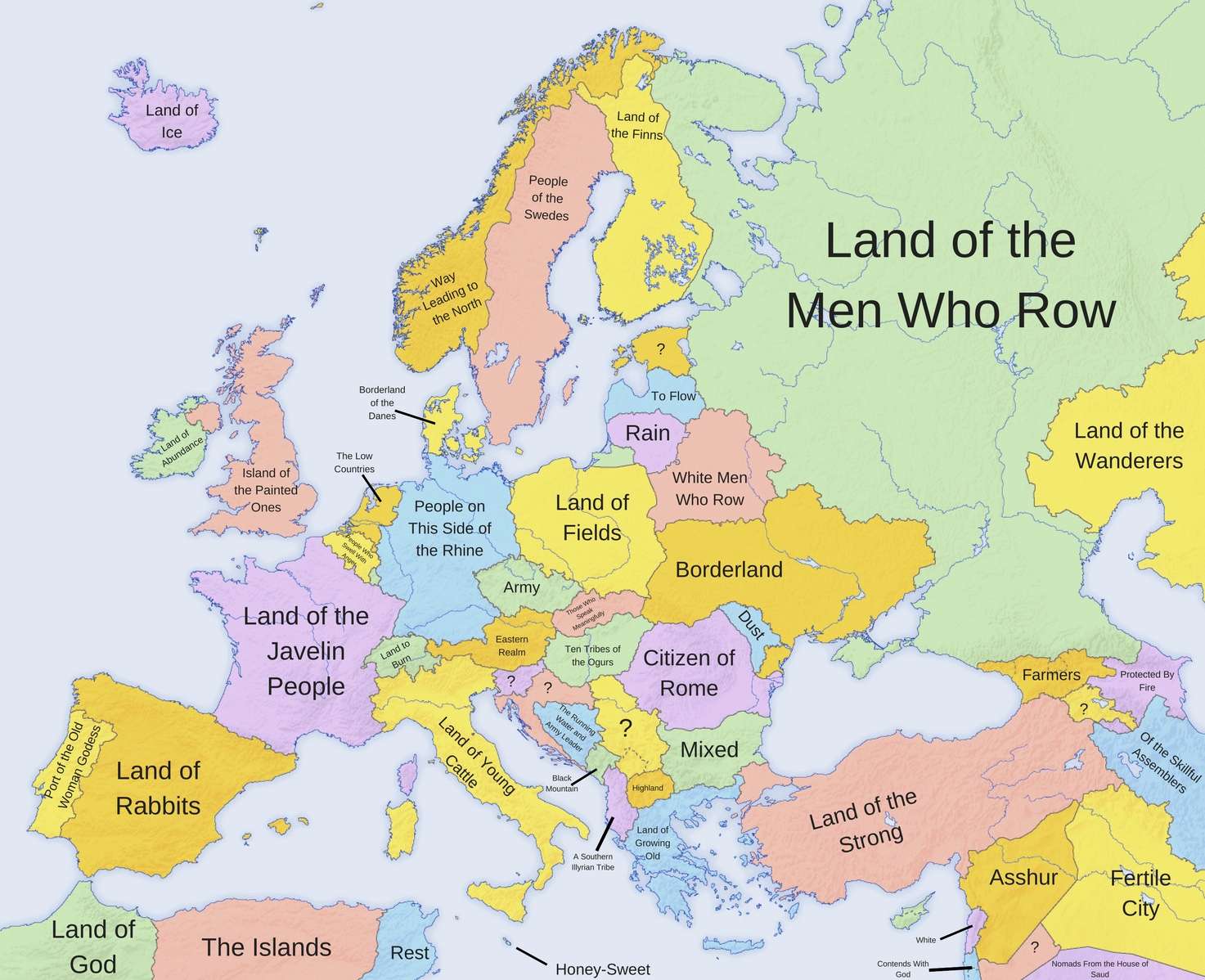 Etymology of Country Names in Europe