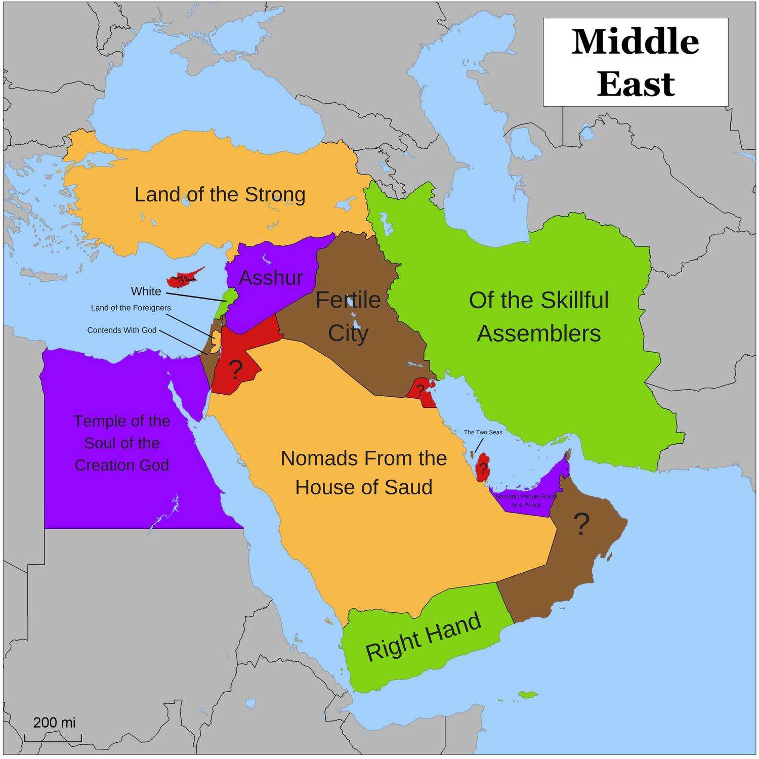 Etymology of Country Names in the Middle East