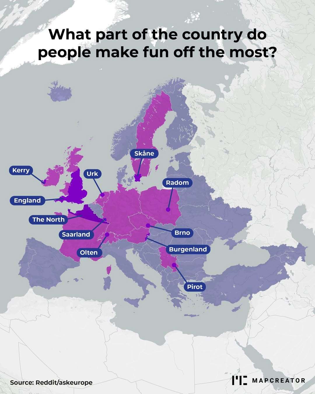 Which part of your country is generally made fun of the most?
