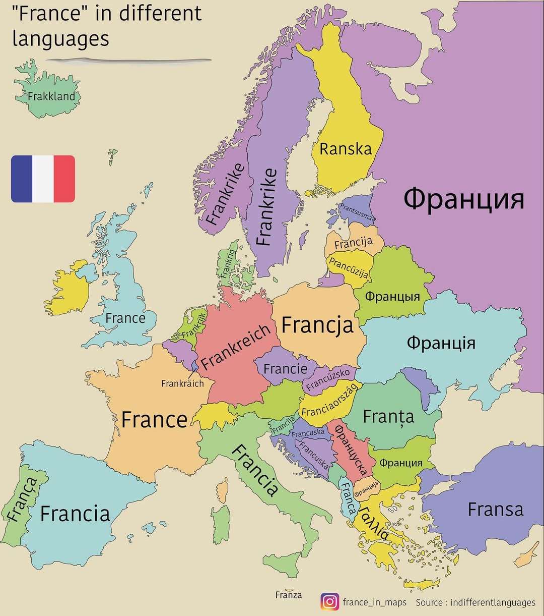 Name for 'France' in European languages