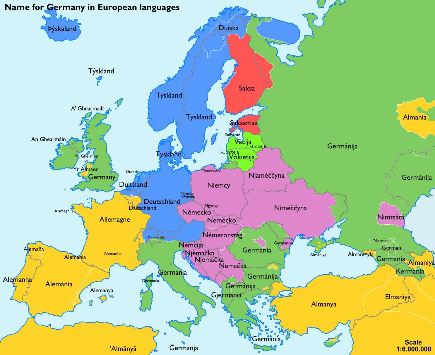 Name for Germany in European languages
