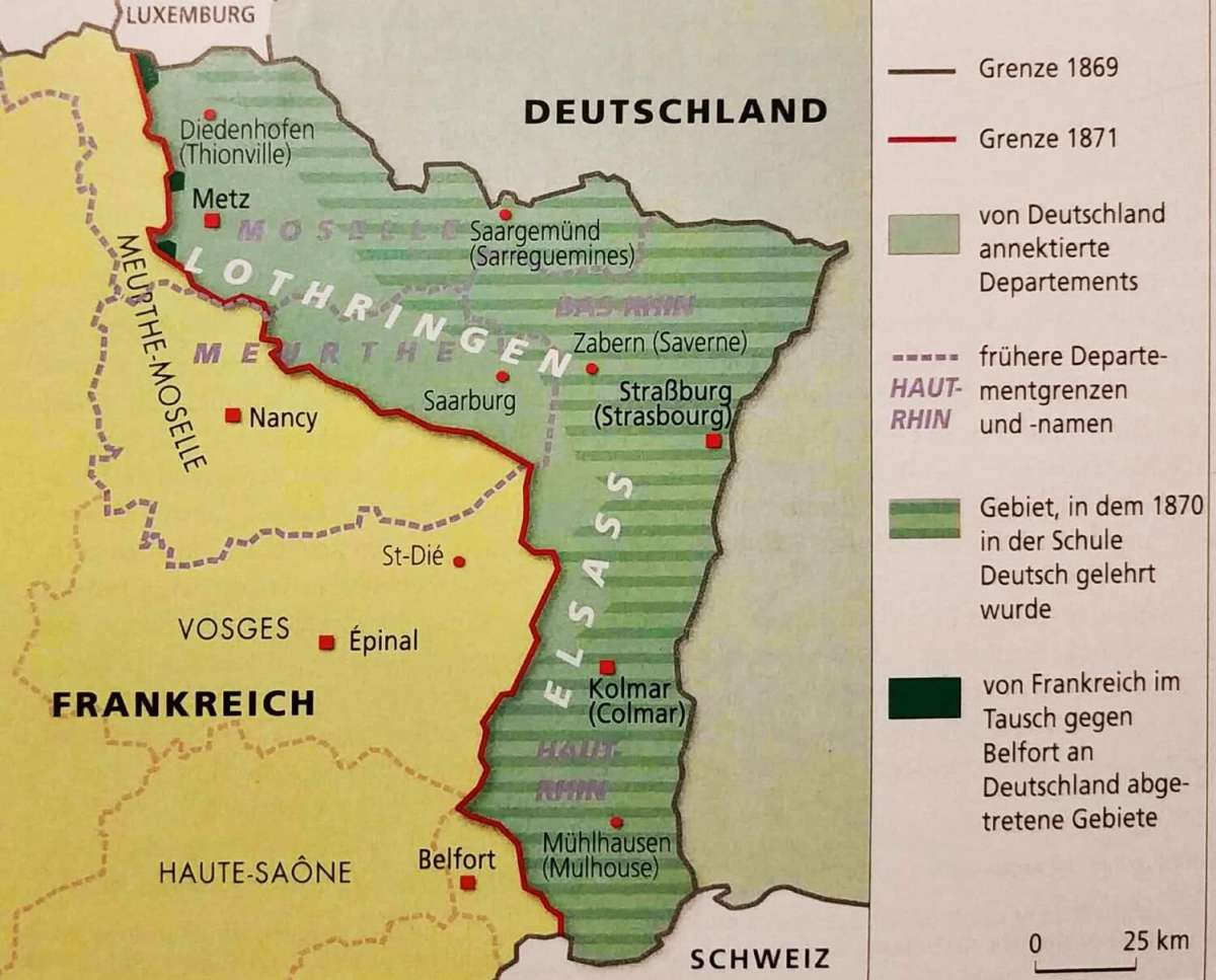 Alsace-Lorraine after the German annexation (1871)