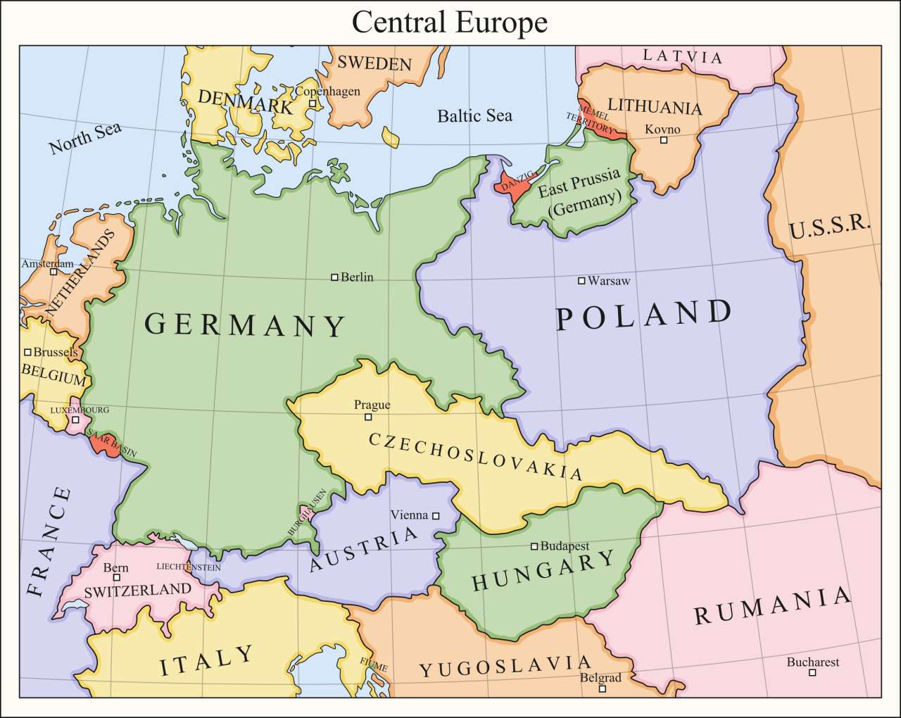 Central Europe in 1921