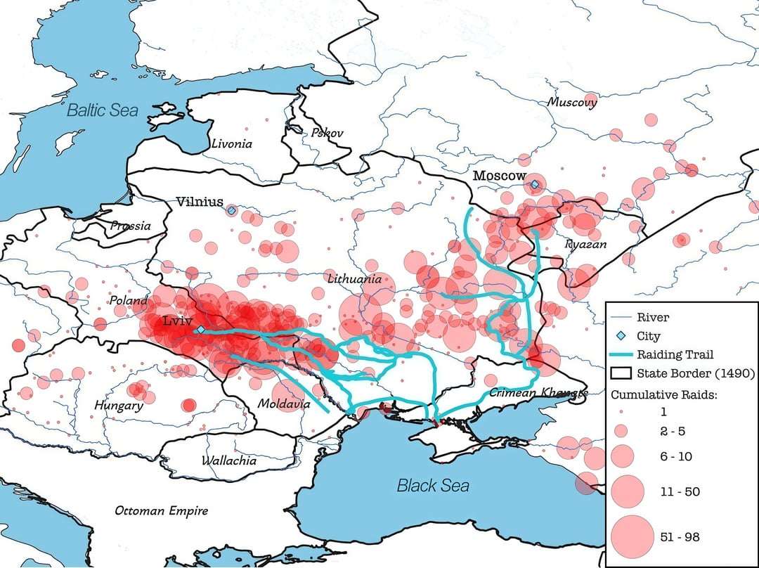 Сrimean Tatar slave raids on the lands of Eastern Europe between 1453 and 1777