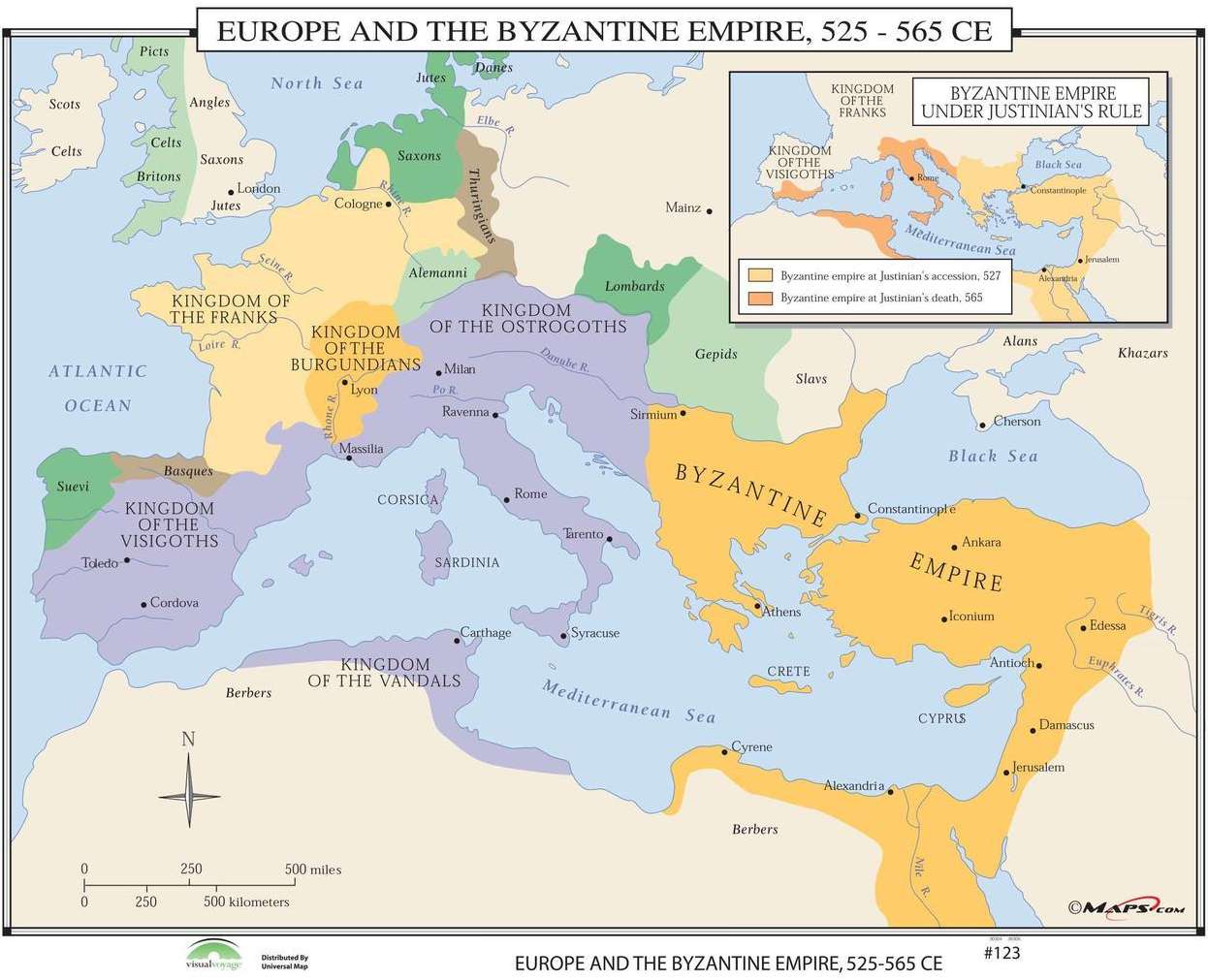 Europe and the Byzantine Empire, 525-565