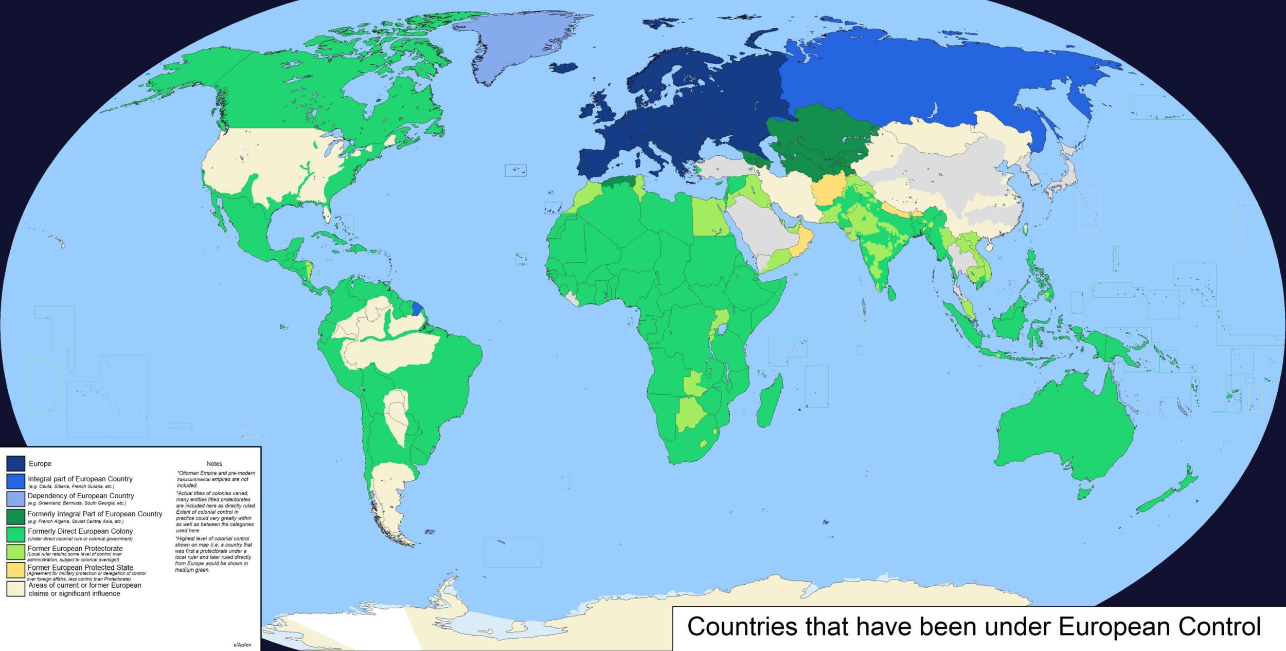 Everywhere Colonized by European Powers