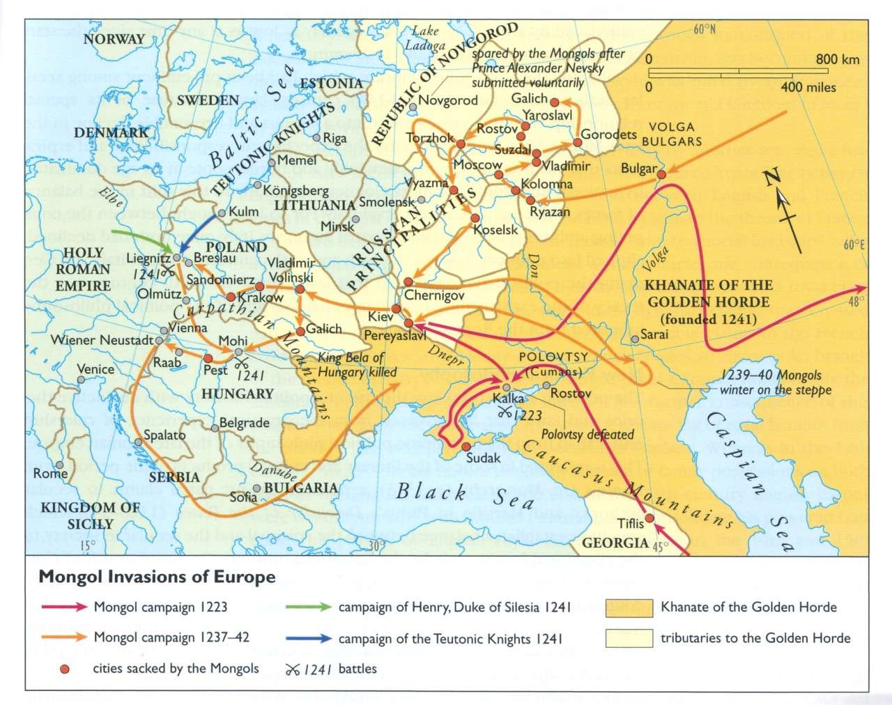 Mongol Invasions of Europe under Subutai 1223-1242 AD