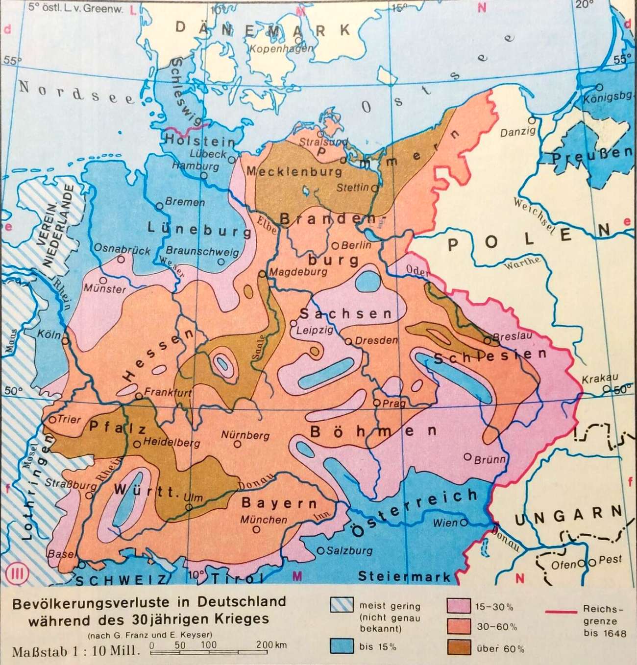 Population losses in Germany during the Thirty Years' War