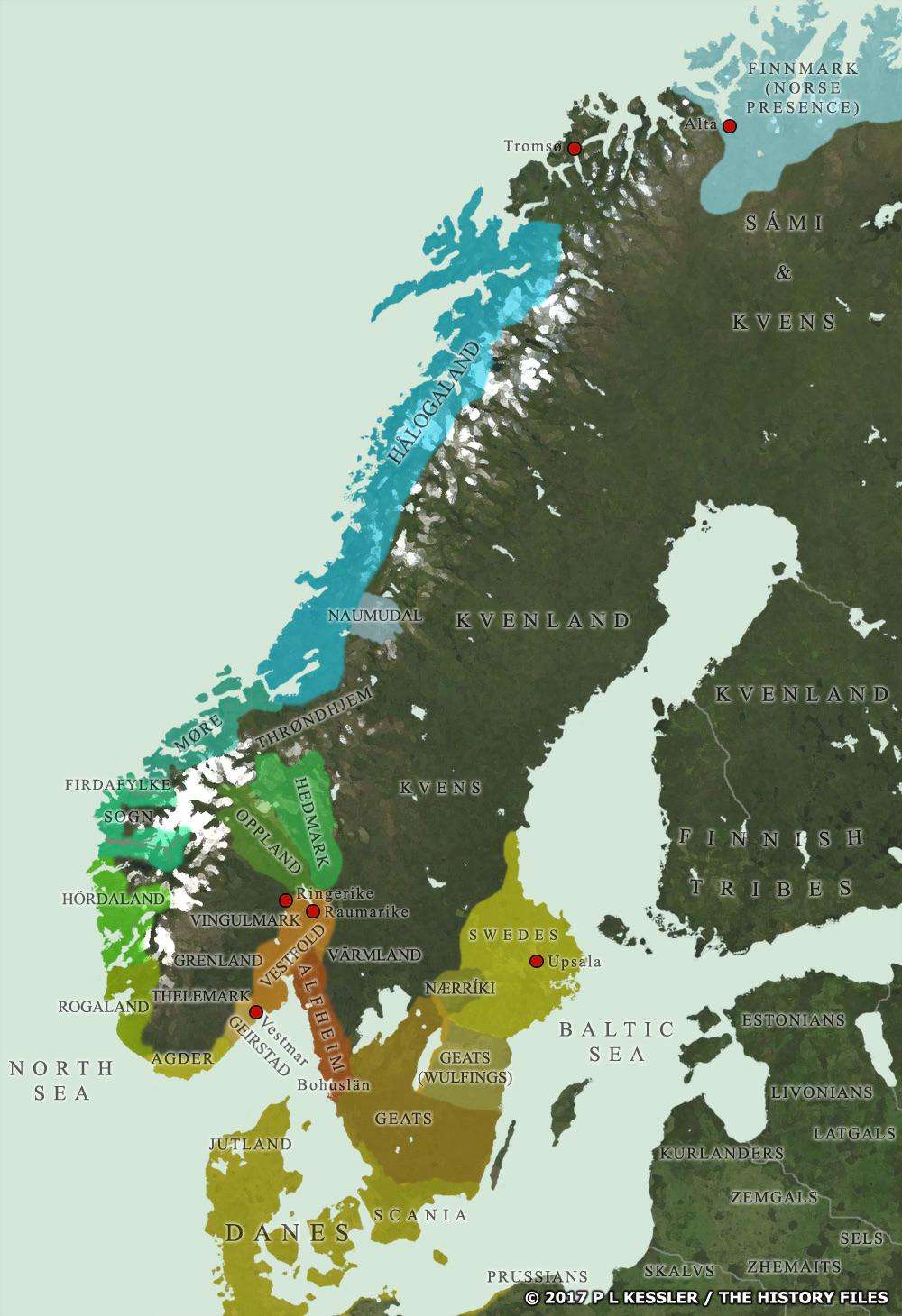 Scandinavia in 800 AD during the Viking age