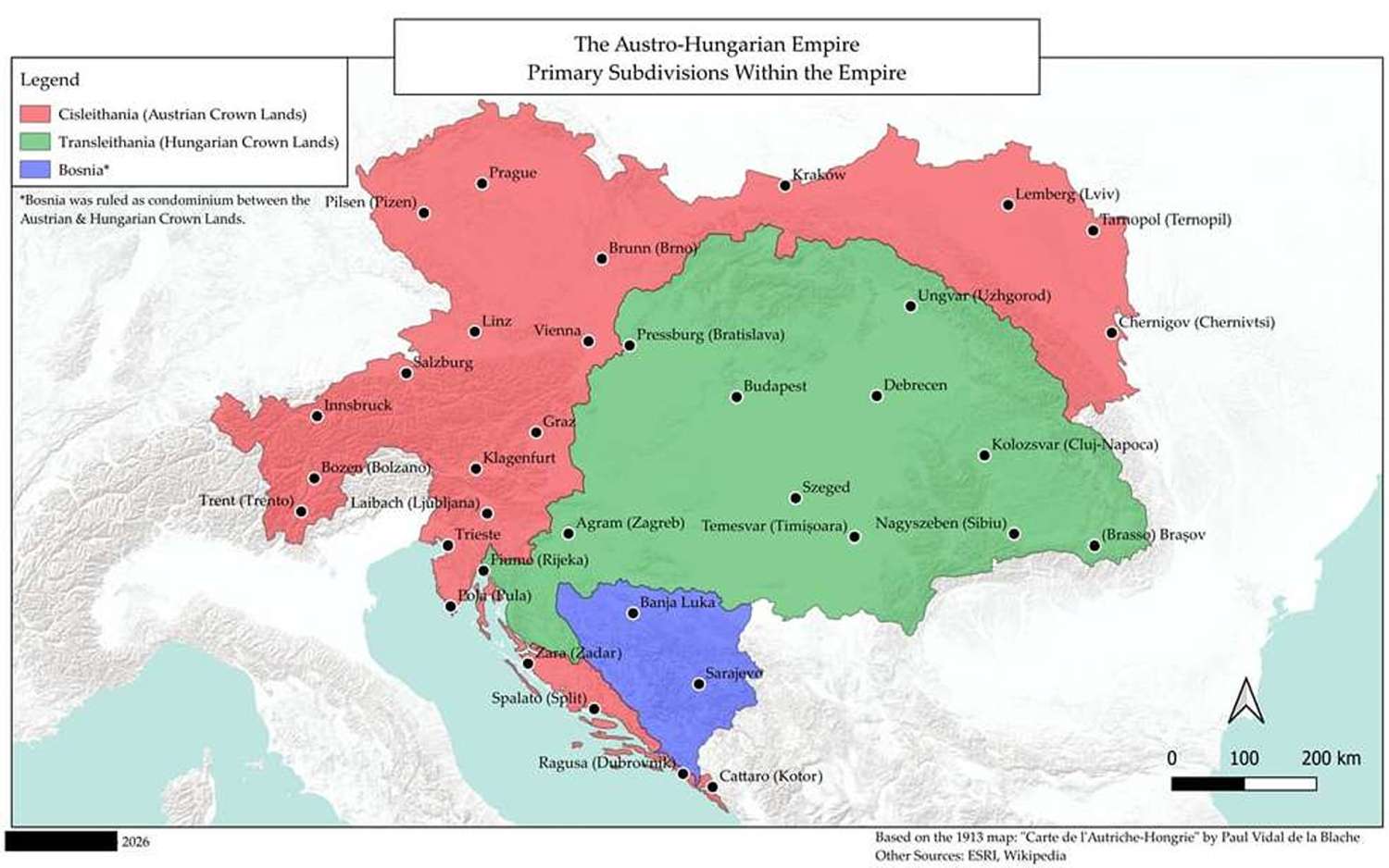The Austro-Hungarian Empire: Primary Subdivisions Within the Empire