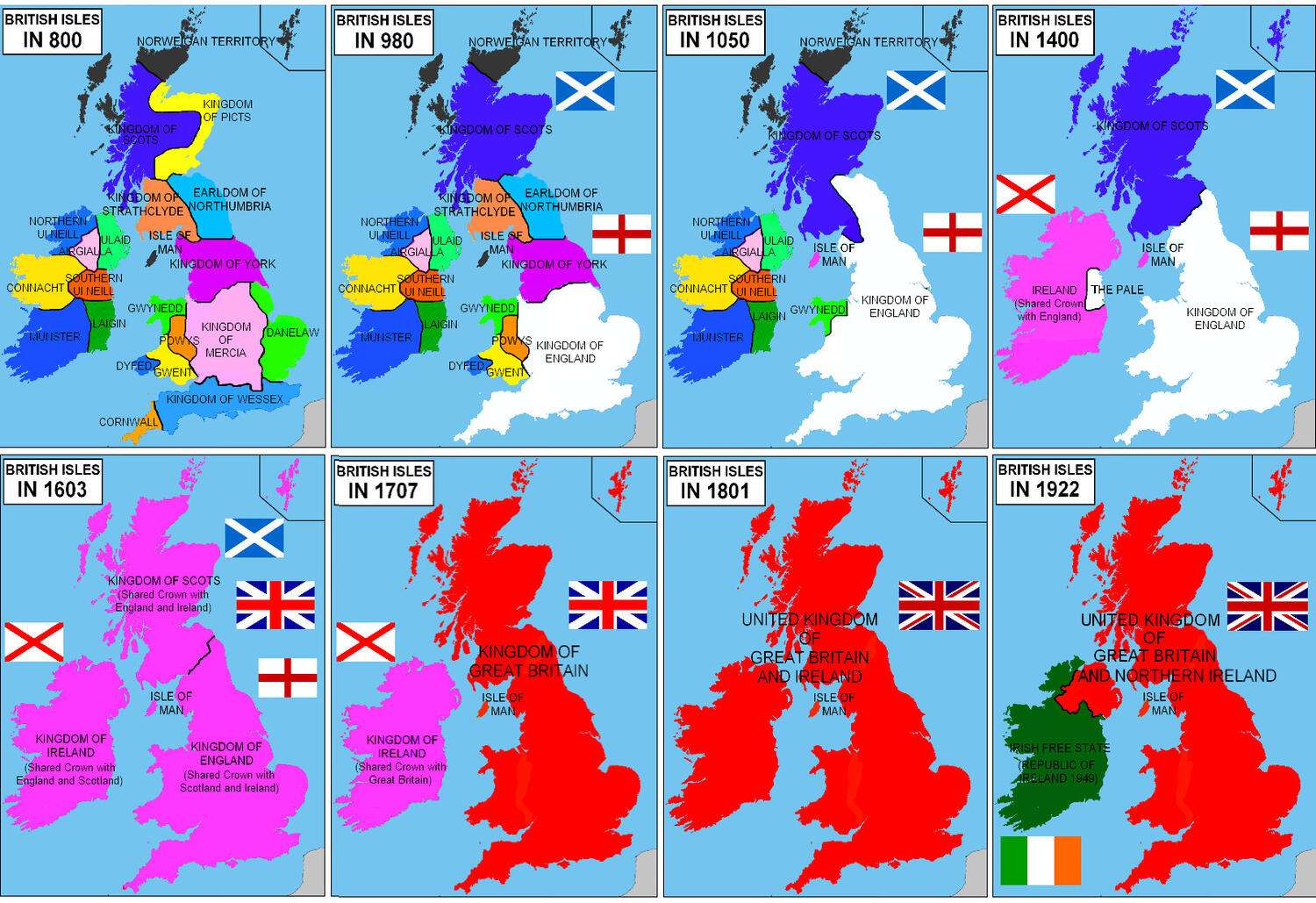 The British Isles from 800 to 1922