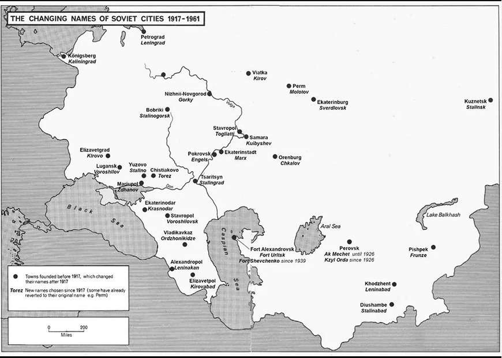 The changing names of Soviet cities, 1917-1961